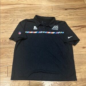 Black Nike Polo Shirt with Colorful Stripe